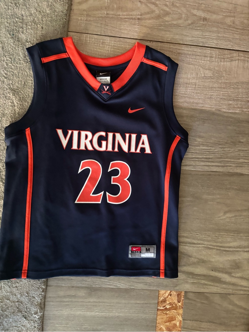 Nike Virginia Navy and Orange #23 Basketball Jersey